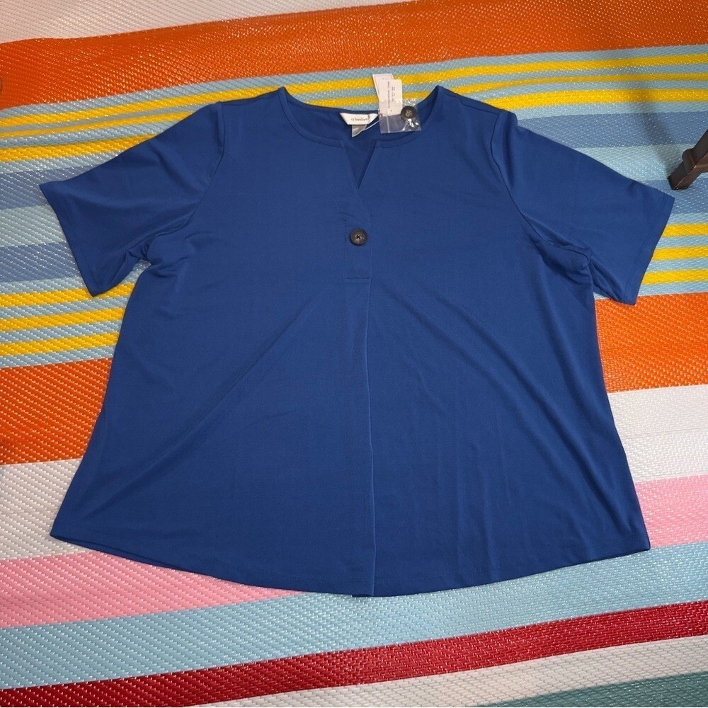 CJ Banks Royal Blue Blouse Top Women Size 3X-Large
